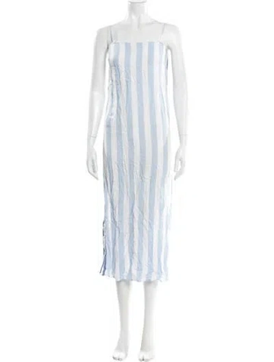Pre-owned Mara Hoffman Striped Long Dress In Blue
