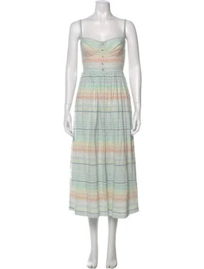Pre-owned Mara Hoffman Striped Long Dress In Blue