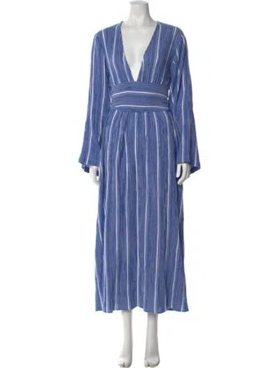 Pre-owned Mara Hoffman Striped Long Dress In Blue