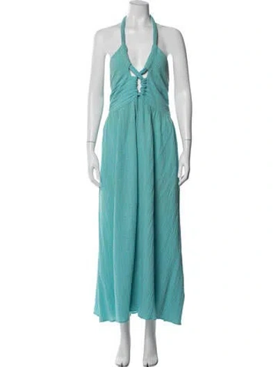 Pre-owned Mara Hoffman Striped Long Dress In Blue
