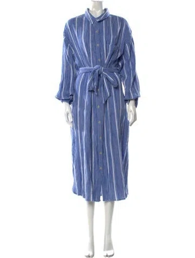 Pre-owned Mara Hoffman Striped Long Dress In Blue