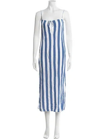 Pre-owned Mara Hoffman Striped Long Dress In Blue
