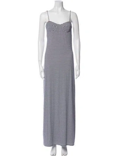 Pre-owned Mara Hoffman Striped Long Dress In Blue/white
