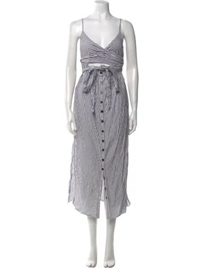 Pre-owned Mara Hoffman Striped Long Dress In Gray