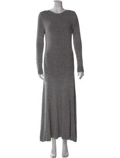 Pre-owned Mara Hoffman Striped Long Dress In Gray