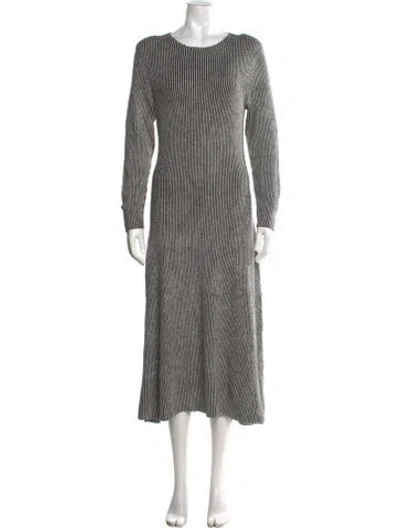 Pre-owned Mara Hoffman Striped Long Dress In Gray