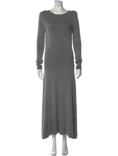 Pre-owned Mara Hoffman Striped Long Dress In Gray