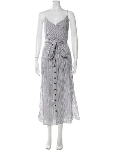 Pre-owned Mara Hoffman Striped Long Dress In Grey