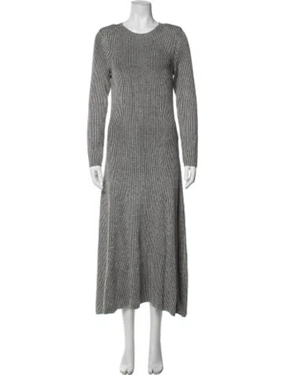 Pre-owned Mara Hoffman Striped Long Dress In Grey