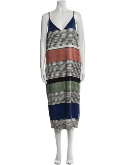 Pre-owned Mara Hoffman Striped Long Dress In Multi