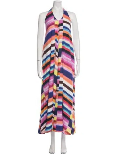 Pre-owned Mara Hoffman Striped Long Dress In Multicolor