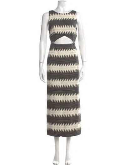Pre-owned Mara Hoffman Striped Long Dress In Neutral