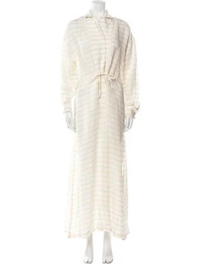 Pre-owned Mara Hoffman Striped Long Dress In Neutral