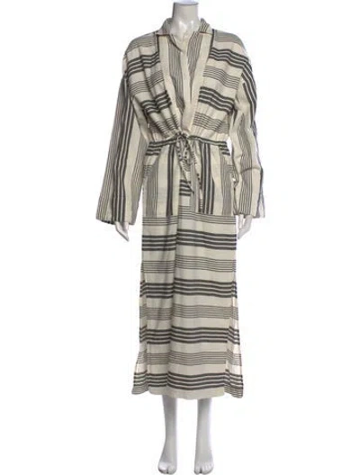 Pre-owned Mara Hoffman Striped Long Dress In Neutral