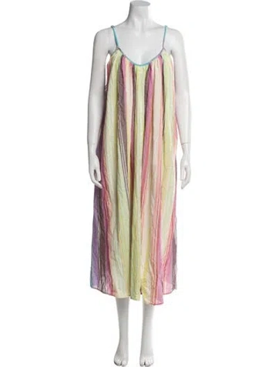 Pre-owned Mara Hoffman Striped Long Dress In Pink