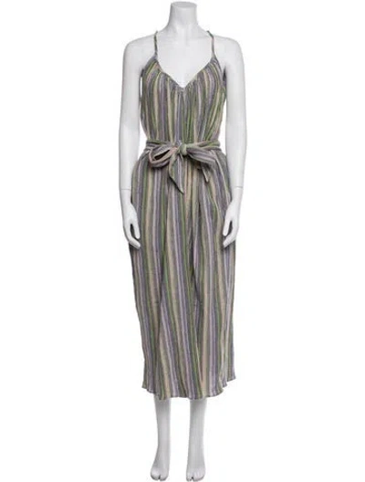 Pre-owned Mara Hoffman Striped Long Dress W/ Tags In Purple