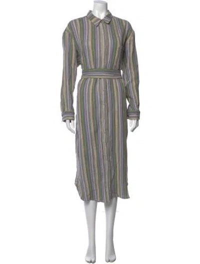 Pre-owned Mara Hoffman Striped Long Dress W/ Tags In Purple