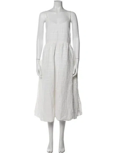 Pre-owned Mara Hoffman Striped Long Dress In White