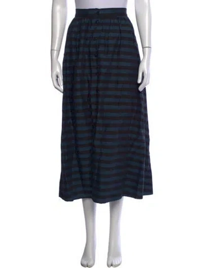Pre-owned Mara Hoffman Striped Long Skirt In Blue
