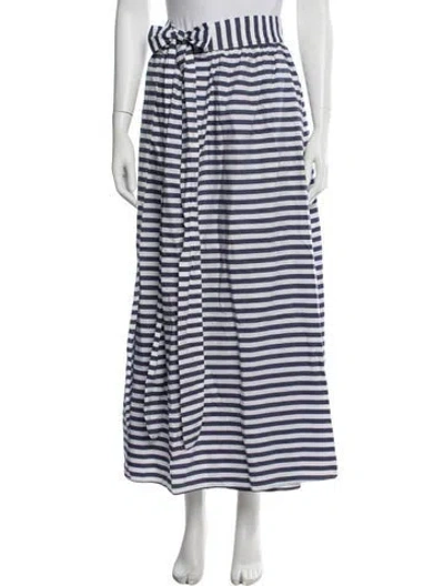 Pre-owned Mara Hoffman Striped Long Skirt In Blue
