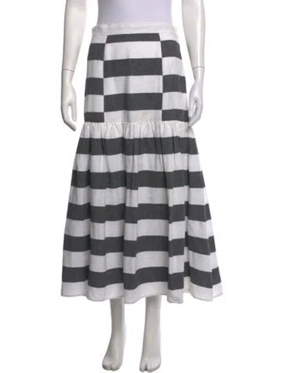 Pre-owned Mara Hoffman Striped Long Skirt In Grey