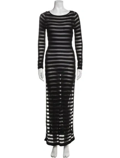 Pre-owned Mara Hoffman Striped Mesh Accents Cover-up In Black