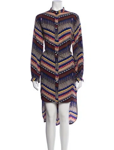 Pre-owned Mara Hoffman Striped Midi Length Dress In Brown