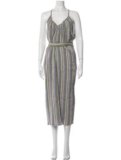 Pre-owned Mara Hoffman Striped Midi Length Dress In Multicolor