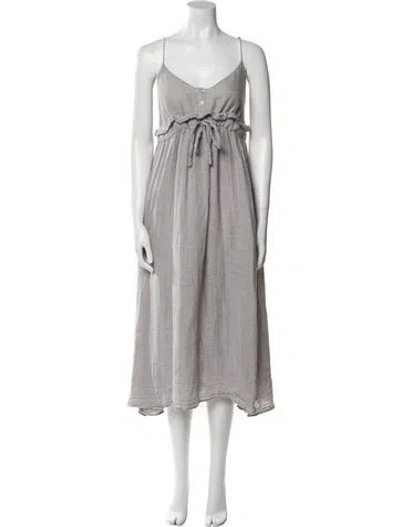 Pre-owned Mara Hoffman Striped Midi Length Dress In Neutral