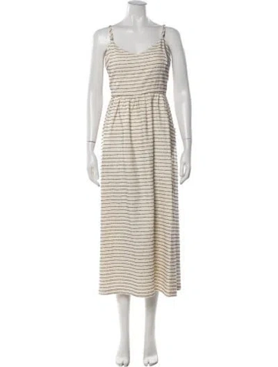 Pre-owned Mara Hoffman Striped Midi Length Dress In Neutrals