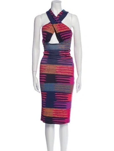 Pre-owned Mara Hoffman Striped Midi Length Dress In Pink