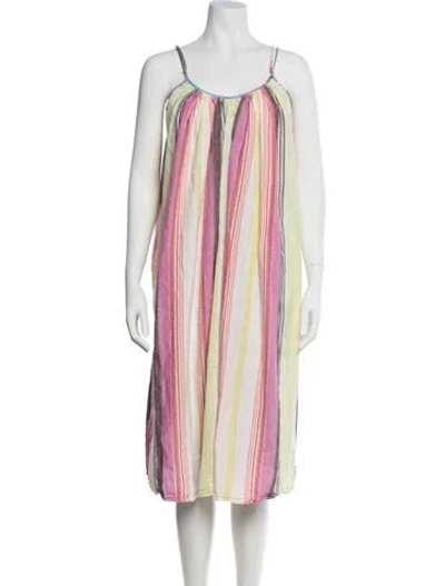 Pre-owned Mara Hoffman Striped Midi Length Dress In Pink