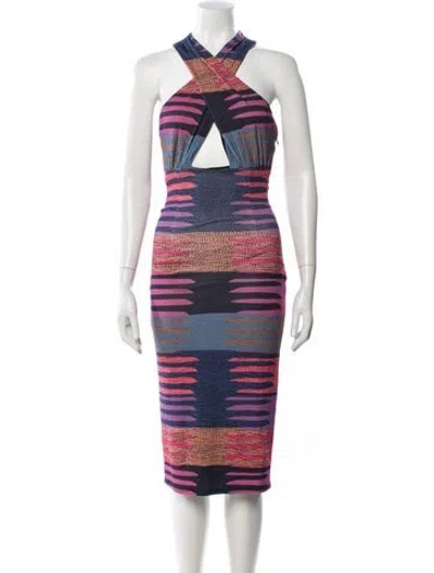 Pre-owned Mara Hoffman Striped Midi Length Dress In Pink