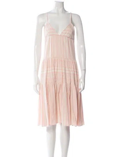 Pre-owned Mara Hoffman Striped Midi Length Dress In Pink
