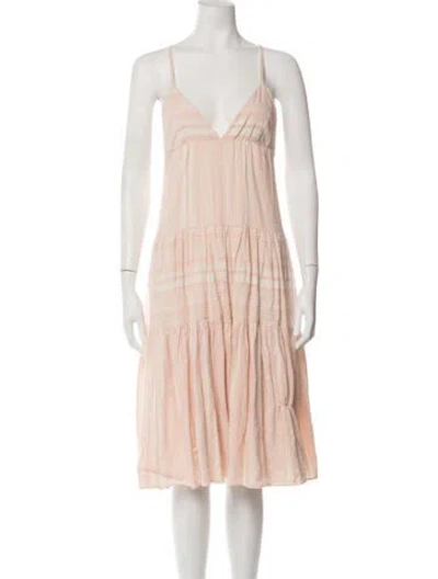 Pre-owned Mara Hoffman Striped Midi Length Dress In Pink