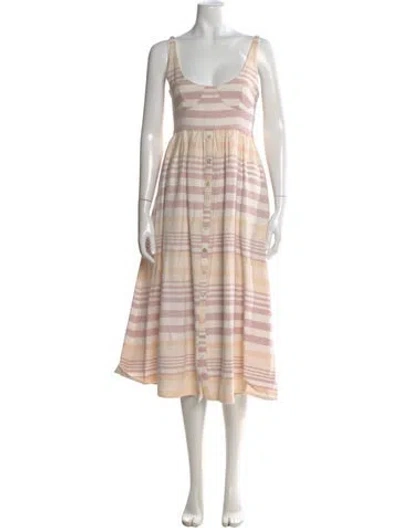 Pre-owned Mara Hoffman Striped Midi Length Dress In Purple
