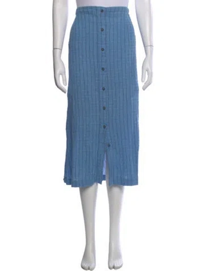 Pre-owned Mara Hoffman Striped Midi Length Skirt In Blue