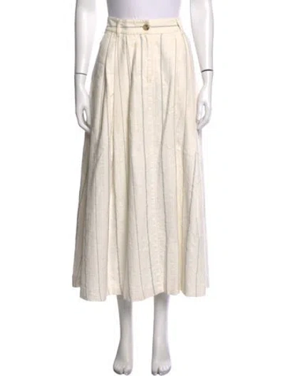 Pre-owned Mara Hoffman Striped Midi Length Skirt In Blue/neutrals
