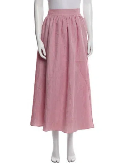 Pre-owned Mara Hoffman Striped Midi Length Skirt In Pink