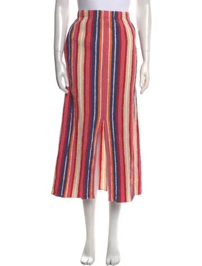 Pre-owned Mara Hoffman Striped Midi Length Skirt In Pink
