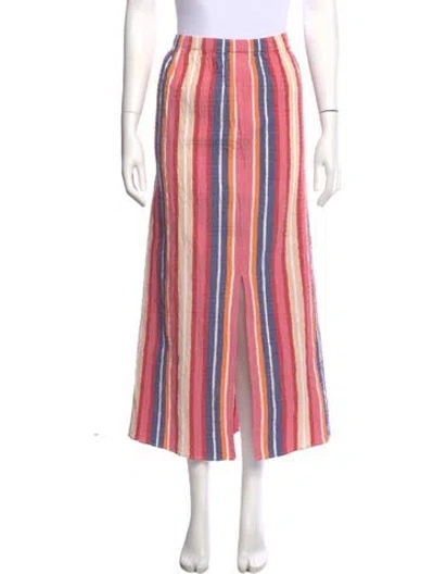 Pre-owned Mara Hoffman Striped Midi Length Skirt In Pink