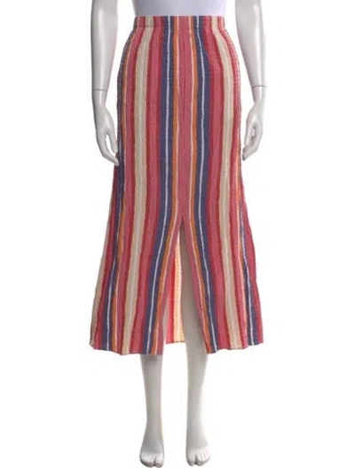 Pre-owned Mara Hoffman Striped Midi Length Skirt In Pink