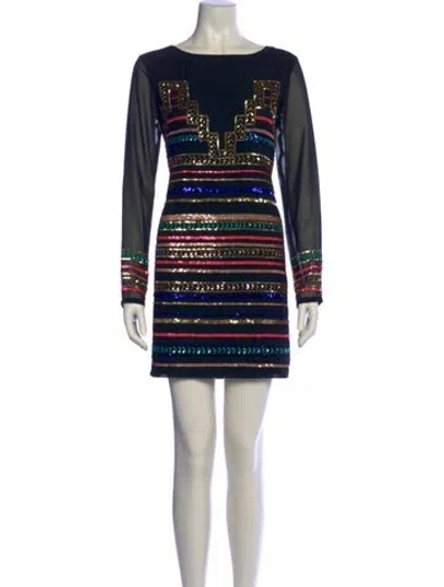 Pre-owned Mara Hoffman Striped Mini Dress In Black