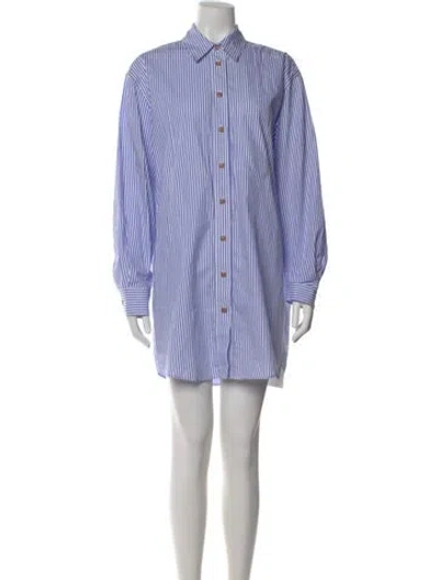 Pre-owned Mara Hoffman Striped Mini Dress In Blue