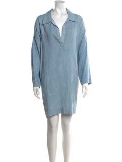Pre-owned Mara Hoffman Striped Mini Dress In Blue