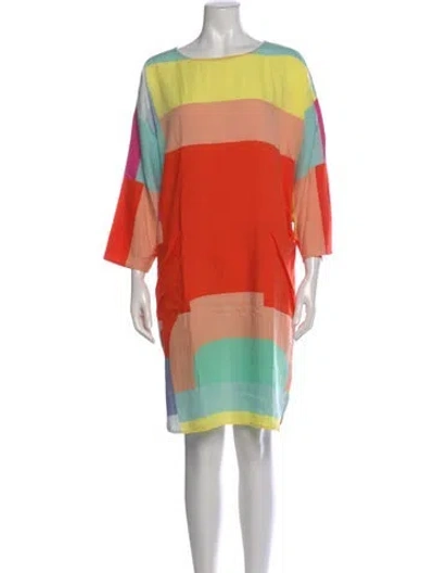 Pre-owned Mara Hoffman Striped Mini Dress In Yellow