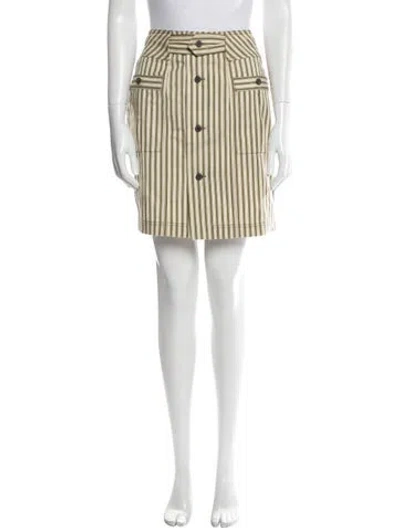 Pre-owned Mara Hoffman Striped Mini Skirt In Neutral