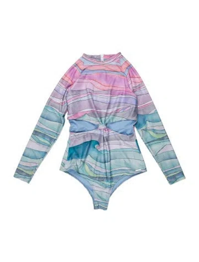 Pre-owned Mara Hoffman Striped One-piece In Blue