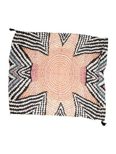 Pre-owned Mara Hoffman Striped Scarf In Black