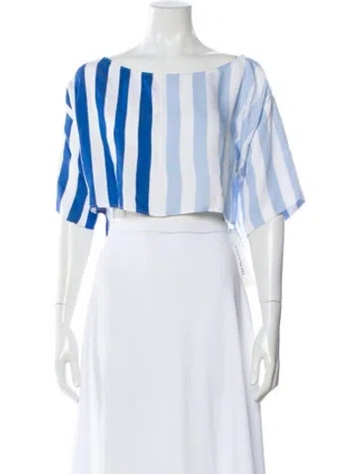 Pre-owned Mara Hoffman Striped Short Sleeve Top In Multi